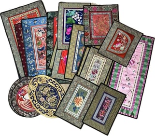 29 Chinese Vintage Antique Silk Embroidery Mats