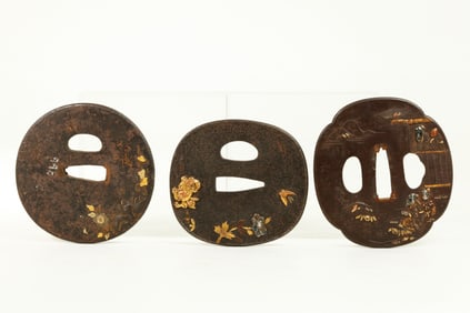 3 Good Japanese Iron & Mixed Metal Tsuba