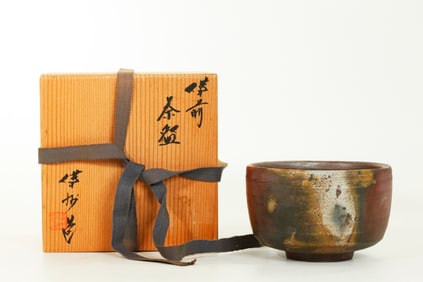 Japanese Traditional Chanoyu Bizen Teabowl; Signed
