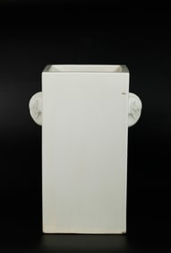 Chinese 4 Sided Blanc de Chine Porcelain Vase