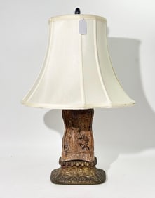 Chinese Qing Shoushan Soapstone Magu Tablet Lamp