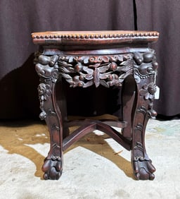 Chinese 4 Legged Hard Wood Stool-Low Table