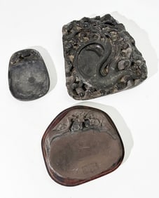 3 Chinese Ink Stones; 1 Brown Duan