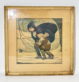 Midderigh-Bokhorst; Children in Snow; Lithograph