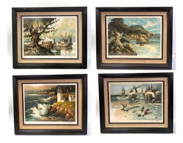 Complete Set of 4 Tom Nicholas Color Lithographs