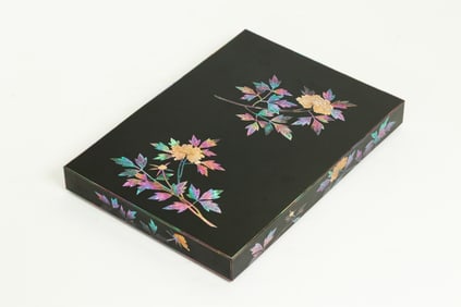 Japanese Lacquer Writing Box, Ink Stone & Suiteki