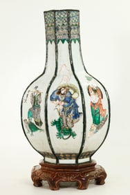 Chinese Famille Verte Enamel Porcelain Baxian Vase
