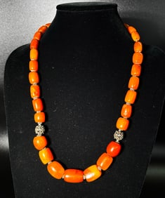 Butterscotch Amber Bead Necklace; 90.7G