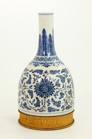 Chinese Qing Blue White Soft Paste Porcelain Vase
