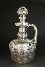 American Silver Over Glass Decanter & Stopper