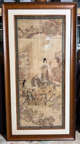 Large Chinese Qing Dynasty Kesi Silk Artwork Panel