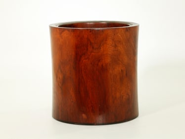 Lg Chinese Solid Huanghuali Bitong Brush Pot