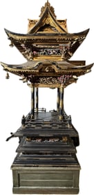 Fine Lg Japanese Edo Period Buddhist Wood Temple