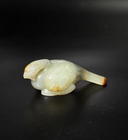 Chinese Archaistic Jade Bird in Pale Celadon