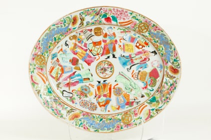 Fine Chinese 19 C Enameled Porcelain Serving Tray