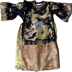 Chinese Black & Gold Dragon Theatrical Robe