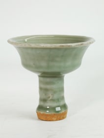 Chinese Ming Longquan Celadon Porcelain Stem Cup