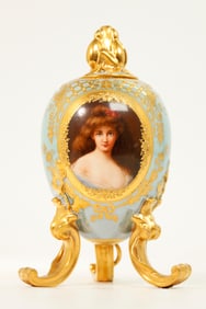 Royal Vienna Easter Egg Porcelain Portrait Box