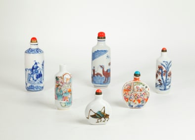 6 Chinese Porcelain Snuff Bottles