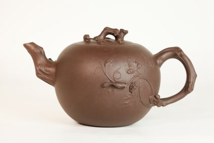 Chinese Yixing Zisha Squirrel & Grape Teapot