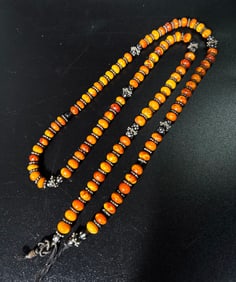 Butterscotch Amber Small Bead Necklace; 60.6G