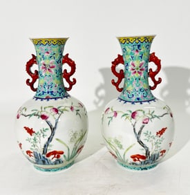 Mirror Pr Chinese Enameled Porcelain Vases