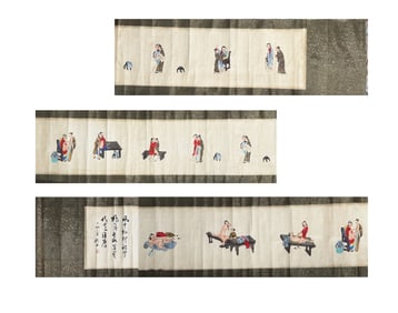 Chinese Erotic Handscroll with 10 Seductions