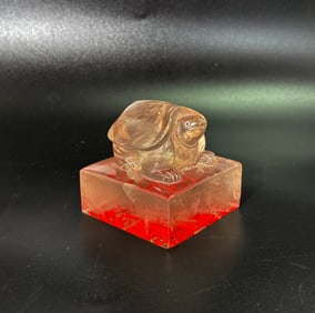 Lg Chinese Rock Crystal Quartz Tortoise Seal