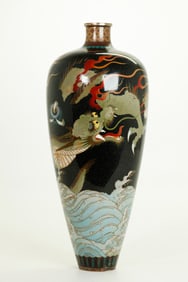 Namikawa Yasuyuki; Japanese Silver Cloisonne Vase