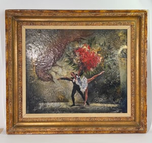 Sandu Liberman; Firebird Ballet Oil on Canvas