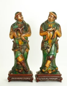 Lg Pr Chinese Ming Dynasty Foreigner Roof Tiles