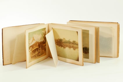 50 Japanese Tinted Albumen Photos Accordion Bound