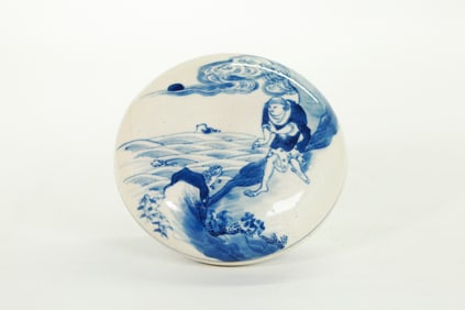 Lg Chinese Blue & White Soft Paste Porcelain Box