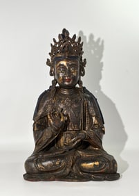 Large Chinese Gilt Bronze Seated Buddha