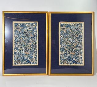 Fine Pr Chinese Qing Silk Embroidery Panels Framed
