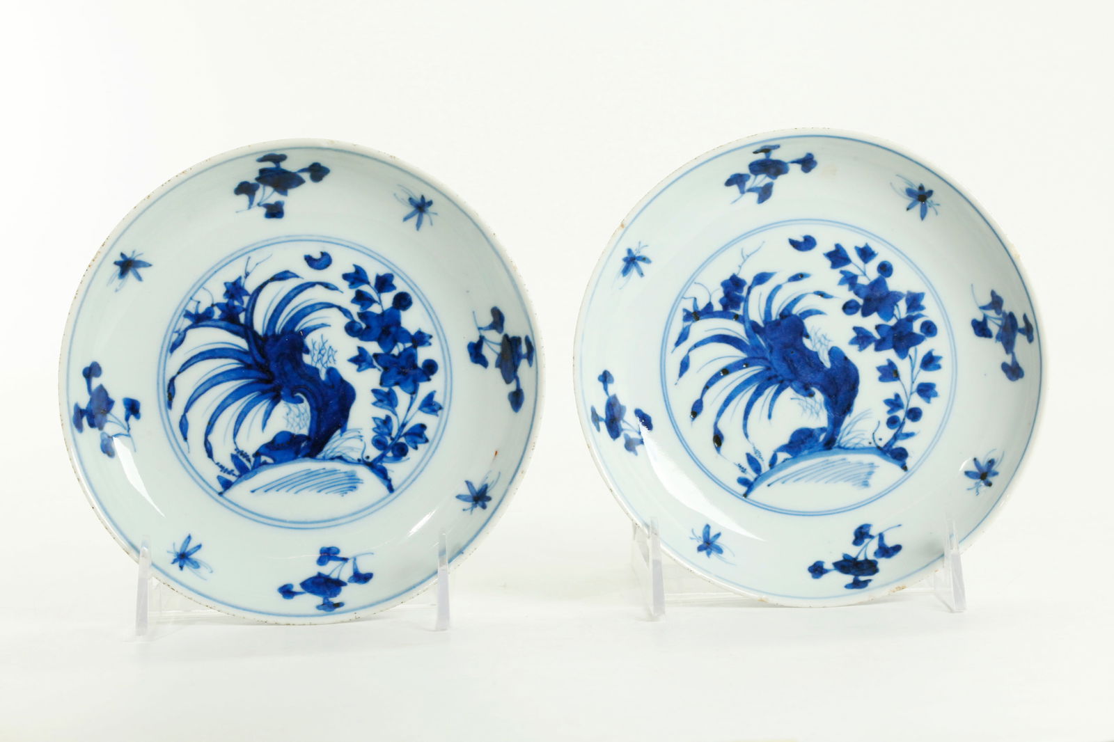 Pr Chinese Blue & White Porcelain Garden Plates (1 of 4)
