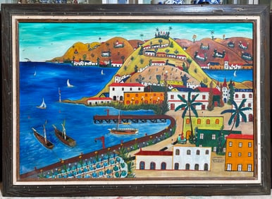Prefete Duffaut; Jacmel, Haiti 1958, Oil on Board