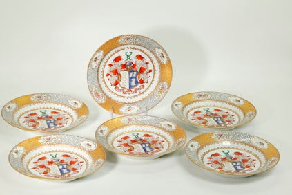 6 Samson Chinese Armorial Enamel Porcelain Plates