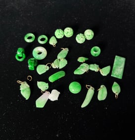 29 Small Chinese Green Jadeite Jewels