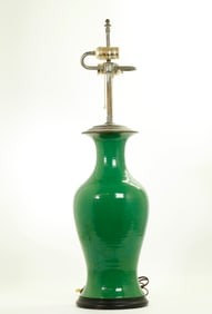 Chinese Green Crackle Porcelain Vase as Lamp