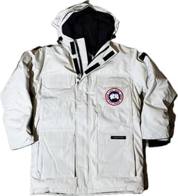 Canada Goose White Expedition Parka; Small Size