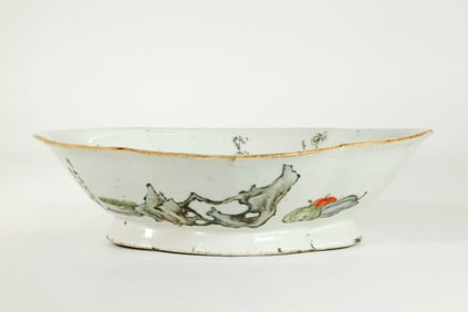 Good Chinese 19th C Artist Enameled Porcelain Bowl