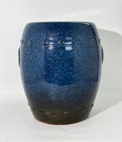 Chinese Shiwan Mottled Blue Glaze Garden Seat