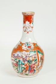 Chinese Famille Rose 18 C Export Porcelain Bottle