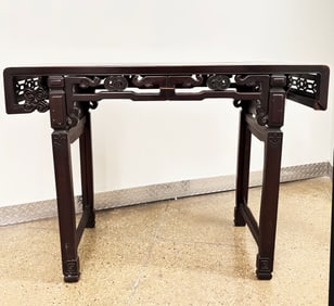 Chinese Hard Wood Altar Table Curved Ends