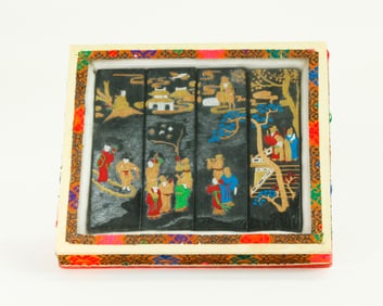 Chinese Vintage Molded 4 Ink Sticks in Box