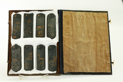 8 Chinese Molded Ink Sticks in Old Box