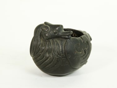 Chinese 19th Century Heavy Bronze Duck Water Pot