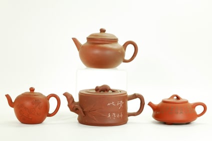 4 Good Chinese Yixing Zisha Teapots