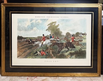 Herring's Fox-Hunting Scenes; Color Litho Full Cry